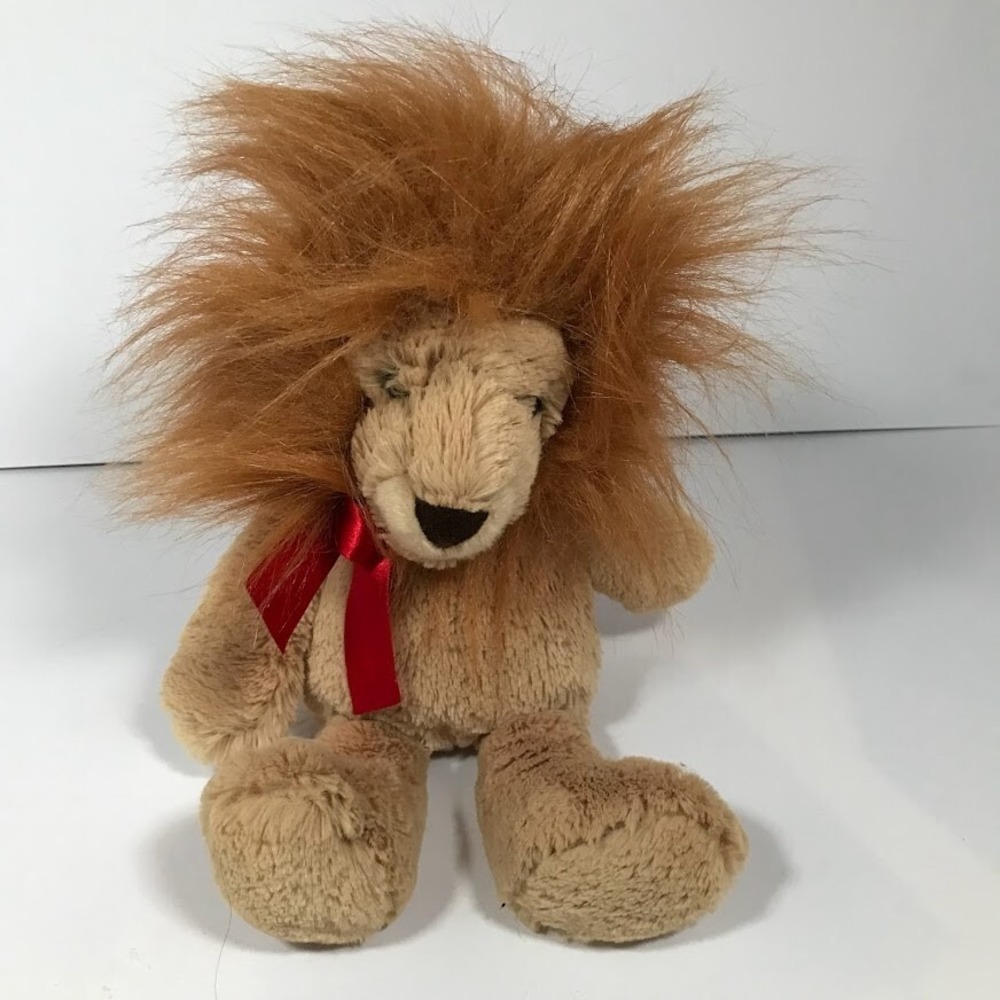Aurora Theo The Lion 14in Plush Stuffed Animal w/ Red Ribbon Sep 2021 w/ Tag